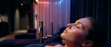 Red and blue LED light therapy glow